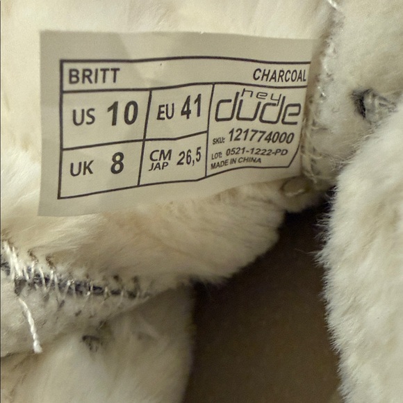 Hey Dude Gray and White Women's Slippers Size 10 Great Condition - Picture 2 of 9